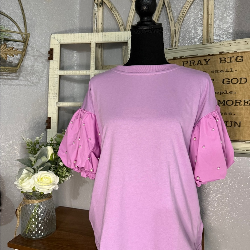 Lavender Puff Sleeve Top
